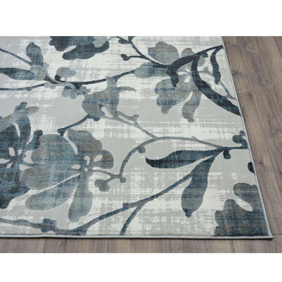 Rugs * | Nova Blue 7.9 Ft. X 10.2 Ft. Floral Polyester Area Rug By Abani