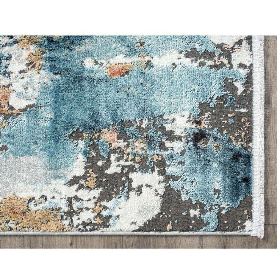 Rugs * | Azure Grey 7 Ft. 9 In. X 10 Ft. 2 In. Abstract Polyester Area Rug By Abani