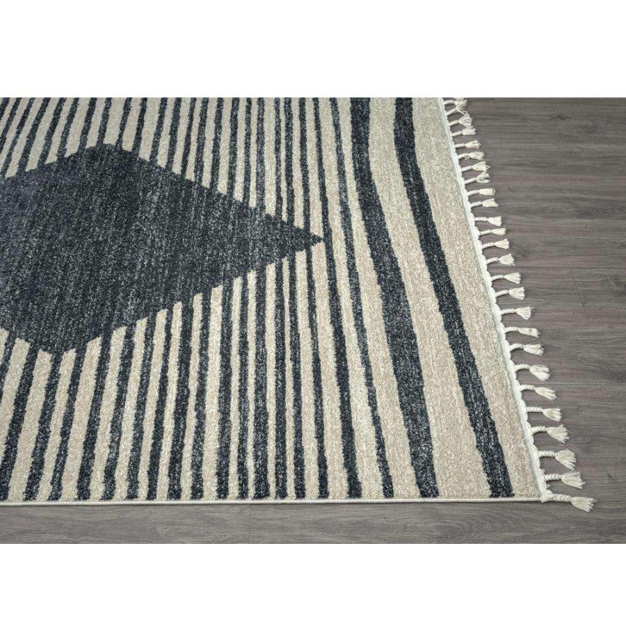 Rugs * | Tulum Cream 5.3 Ft. X 7.6 Ft. Striped Polypropylene Area Rug By Abani