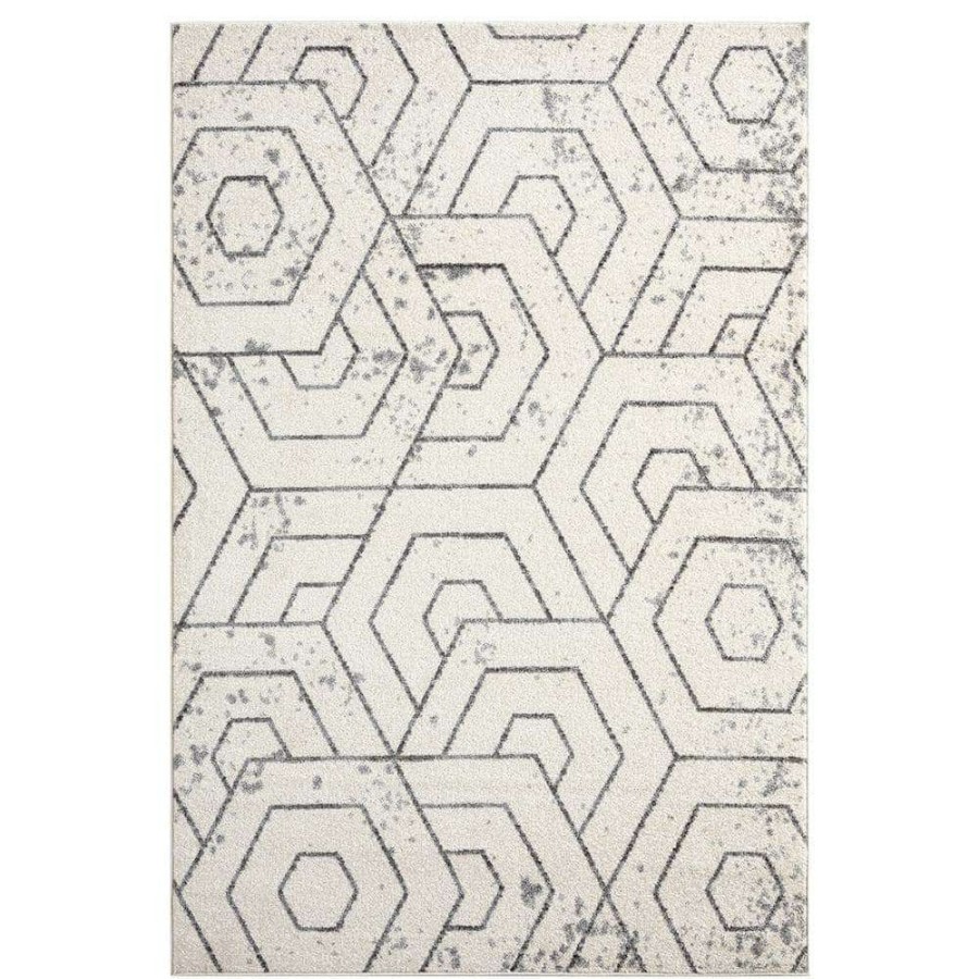 Rugs * | Casa Cream 7 Ft. 9 In. X 10 Ft. 2 In. Geometric Polypropylene Area Rug By Abani