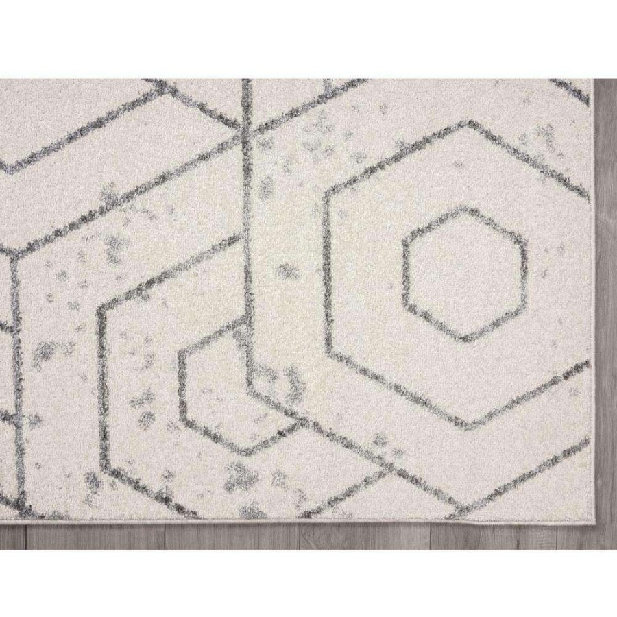 Rugs * | Casa Cream 7 Ft. 9 In. X 10 Ft. 2 In. Geometric Polypropylene Area Rug By Abani