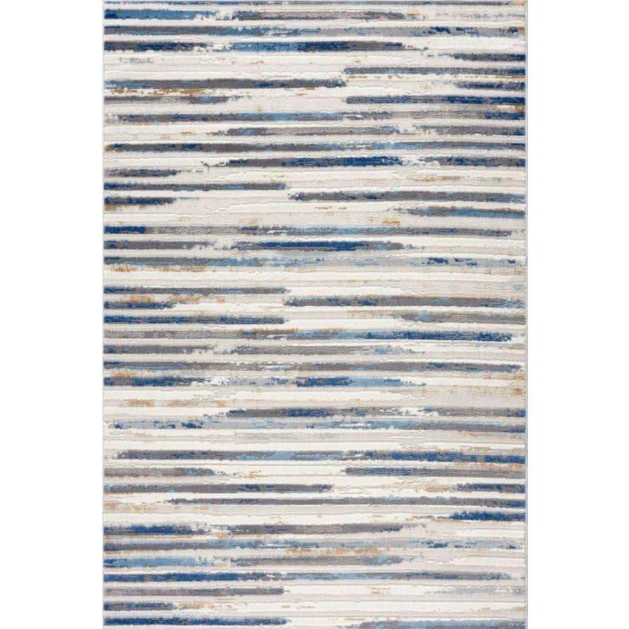 Rugs * | Dune Grey 5.3 Ft. X 7.6 Ft. Striped Polypropylene Area Rug By Abani