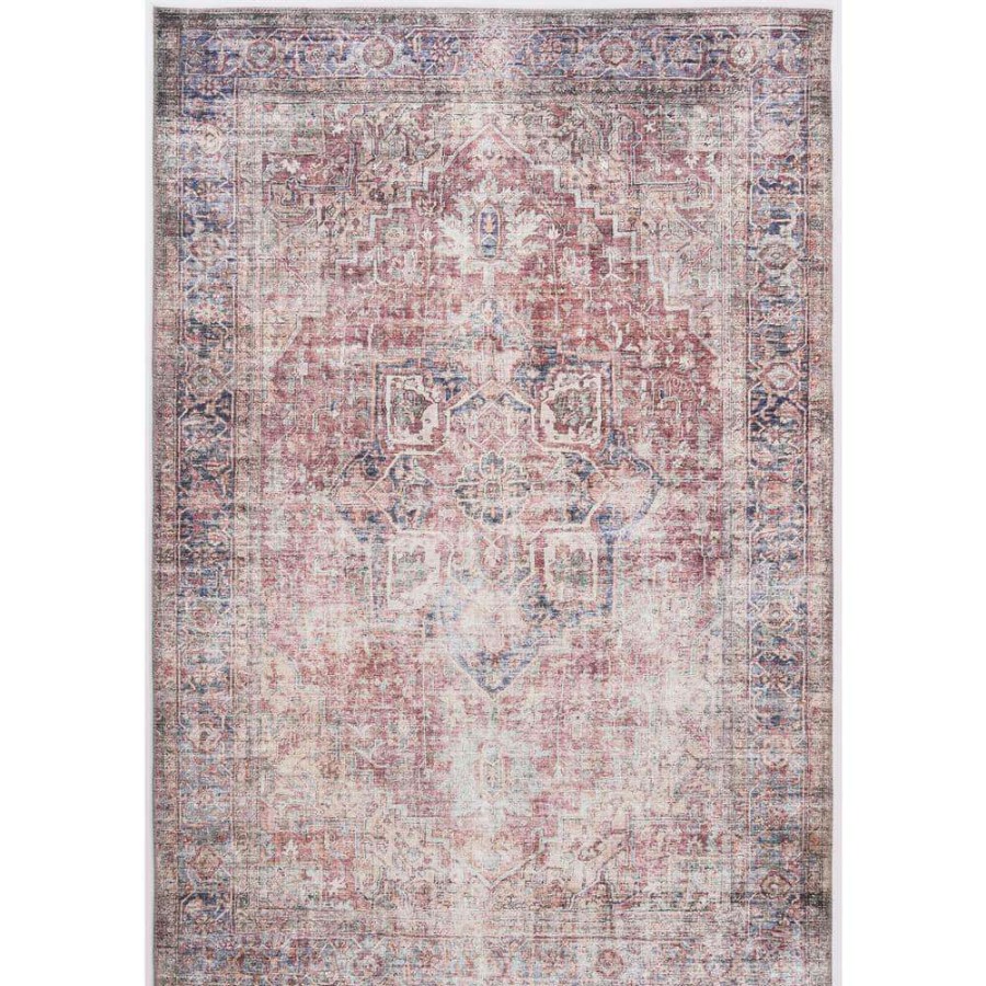 Rugs * | Paloma Brick 2 Ft. X 10 Ft. Distressed Polyester Area Rug By Abani