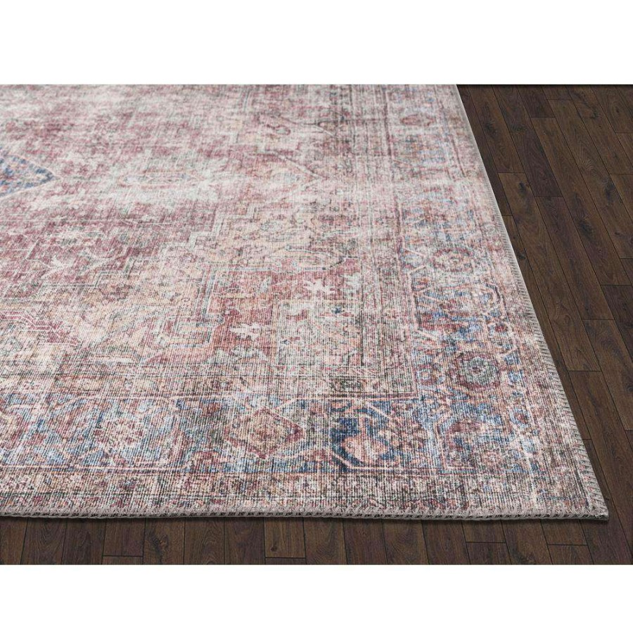 Rugs * | Paloma Brick 2 Ft. X 10 Ft. Distressed Polyester Area Rug By Abani