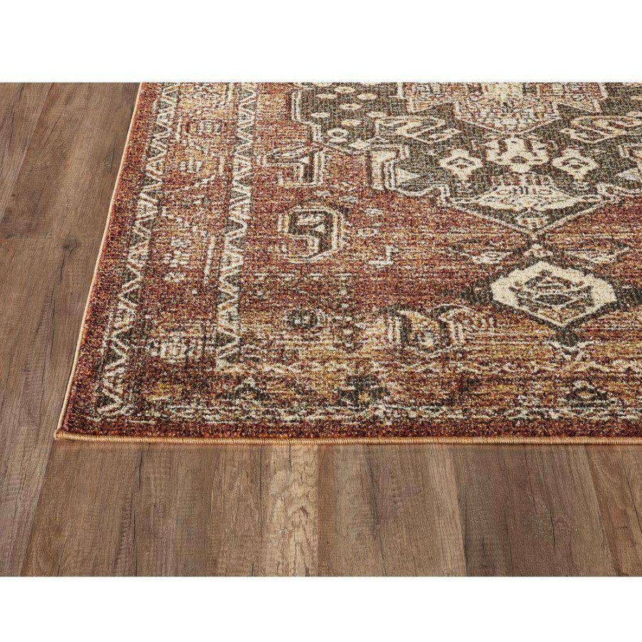 Rugs * | Mesa Orange 4 Ft. X 6 Ft. Distressed Polypropylene Area Rug By Abani