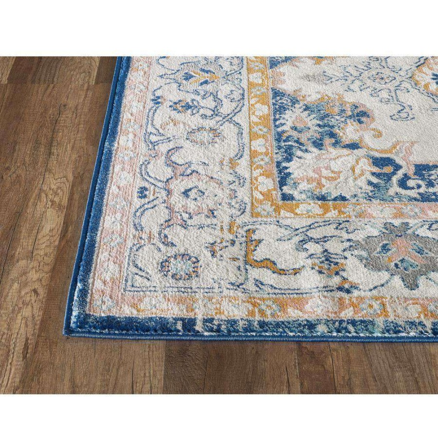 Rugs * | Porto Blue 5 Ft. 3 Ft. X 7 Ft. 6 In. Oriental Polypropylene Area Rug By Abani