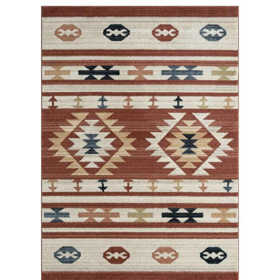 Rugs * | Sedona Red 5 Ft. 3 Ft. X 7 Ft. 6 In. Oriental Polypropylene Area Rug By Abani