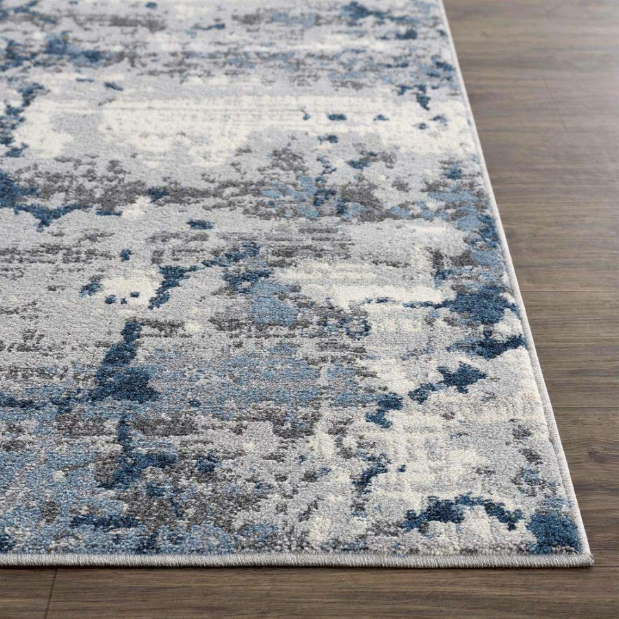 Rugs * | Abani Rugs Mist Mis100A Abstract Concrete Wall Blue 5 Ft. 3 In. X 7 Ft. 6 In. Area Rug