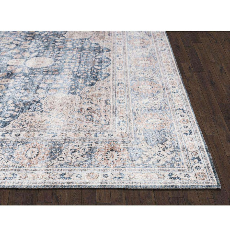 Rugs * | Paloma Blue 6 Ft. X 9 Ft. Oriental Polyester Area Rug By Abani