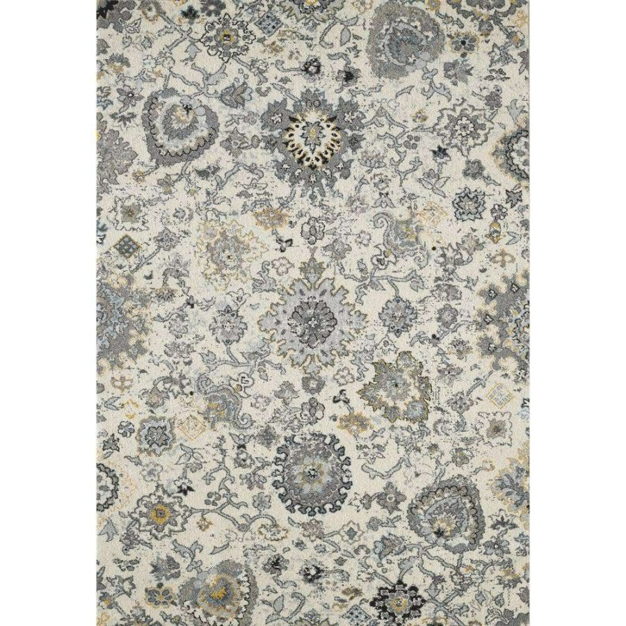 Rugs * | Lennox Ivory 5.3 Ft. X 7.6 Ft. Abstract Polypropylene Area Rug By Abani