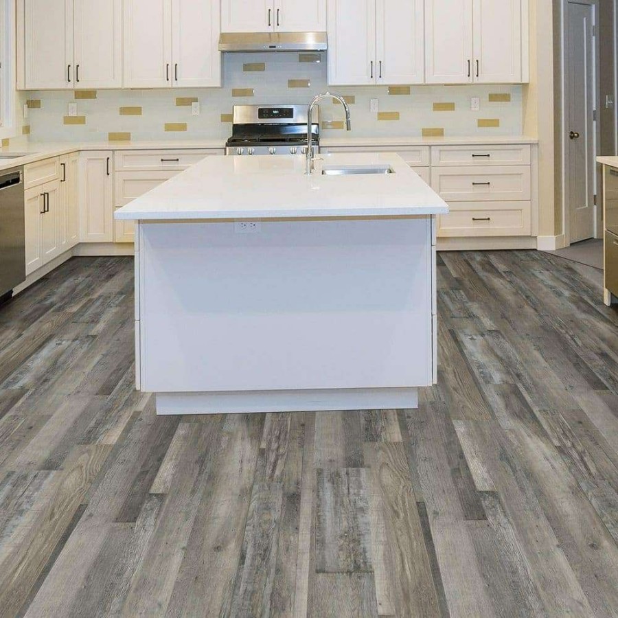 Vinyl Flooring * | Woodlett Outerbanks Gray 6 In. X 48 In. Glue Down Luxury Vinyl Plank Flooring (36 Sq. Ft./Case) By A&A Surfaces