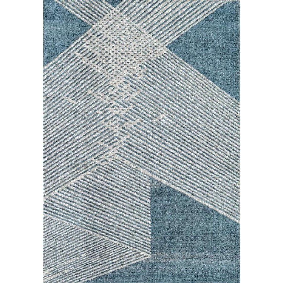 Rugs * | Vista Blue 4 Ft. X 6 Ft. Abstract Polyester Area Rug By Abani