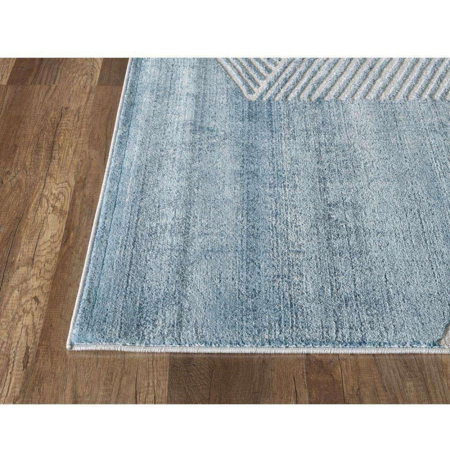 Rugs * | Vista Blue 4 Ft. X 6 Ft. Abstract Polyester Area Rug By Abani