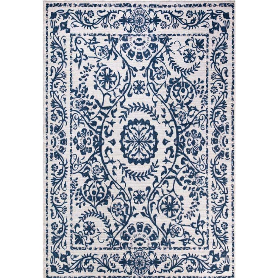 Rugs * | Abani Rugs Parker Par110A Cream 5 Ft. 3 In. X 7 Ft. 6 In. Floral Medallion Rug