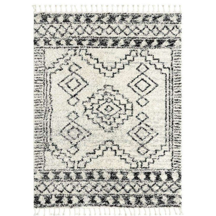 Rugs * | Willow Ivory 5 Ft. 3 Ft. X 7 Ft. 6 In. Shag Polypropylene Area Rug By Abani