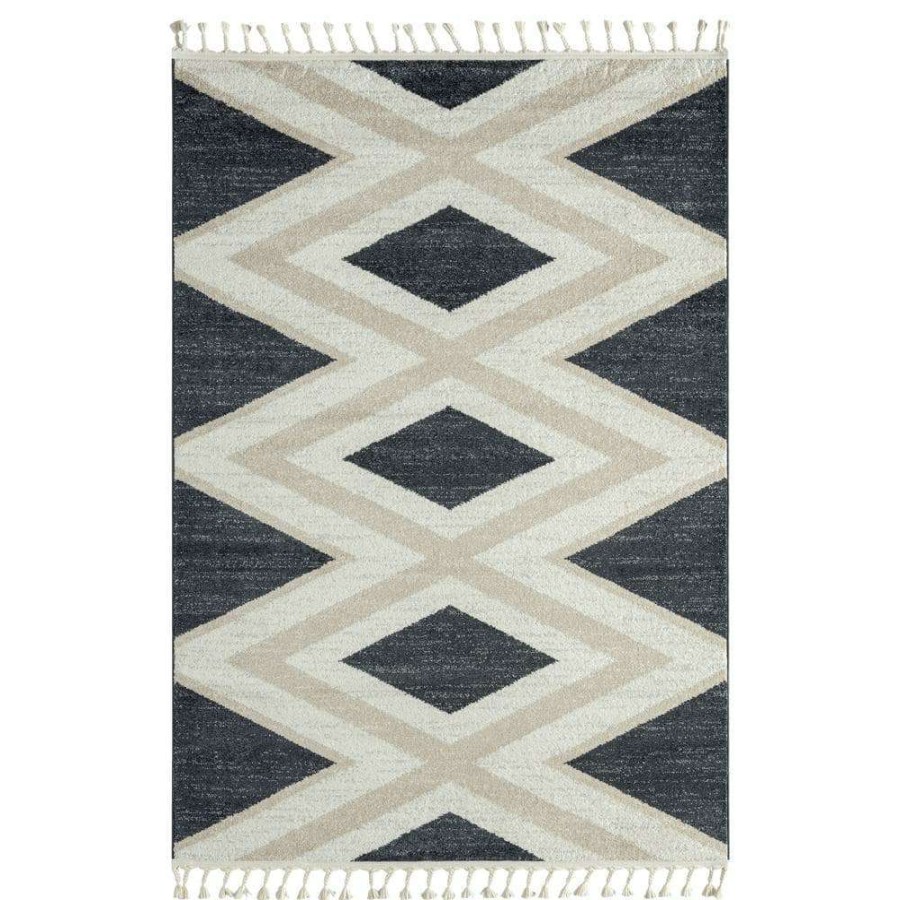 Rugs * | Tulum Grey 5.3 Ft. X 7.6 Ft. Abstract Polypropylene Area Rug By Abani