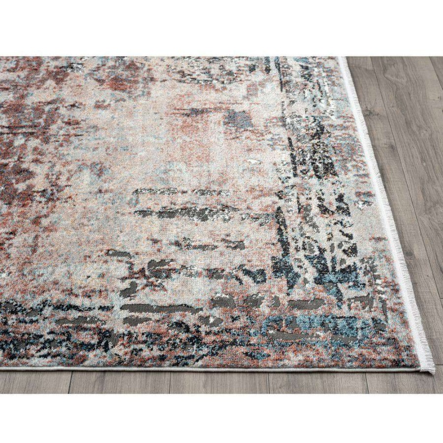 Rugs * | Azure Rust 5 Ft. 3 In. X 7 Ft. 6 In. Oriental Polyester Area Rug By Abani