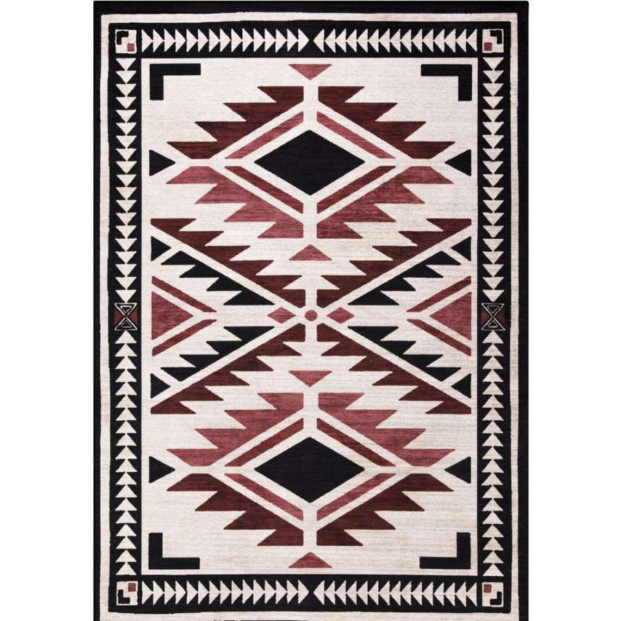 Rugs * | Abani Rugs Molana Mol110A Southwestern Beige Charcoal Red 7 Ft. 9 In. X 10 Ft. 2 In. Area Rug