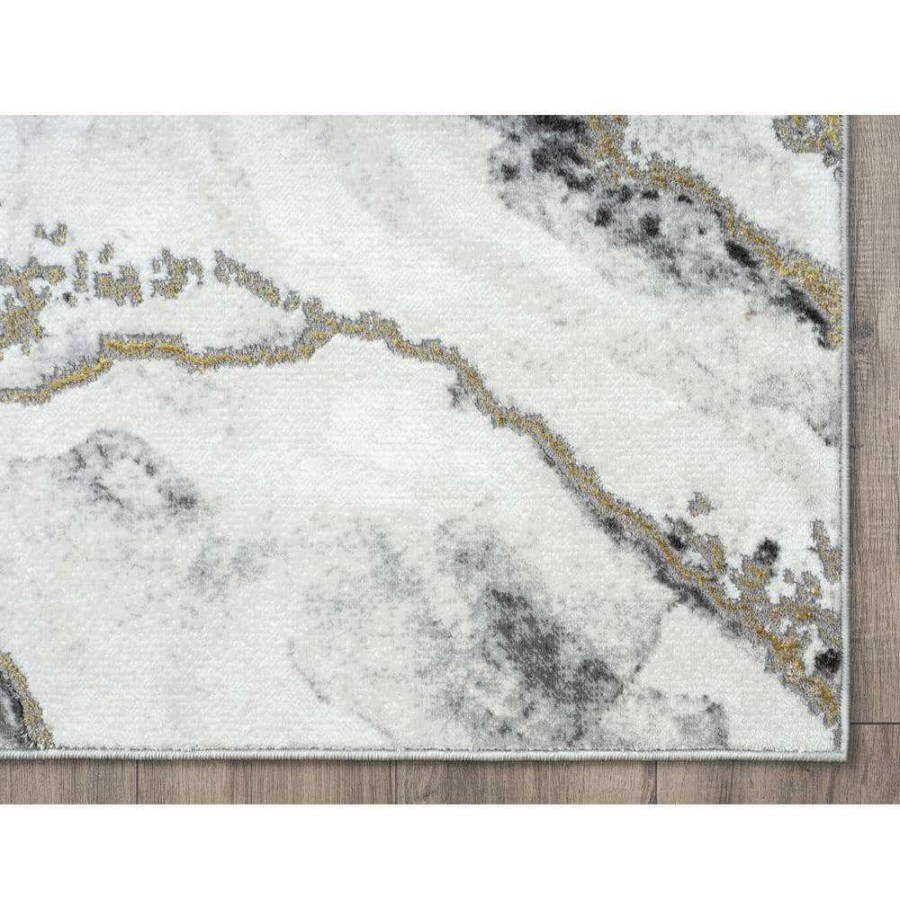 Rugs * | Luna Grey 9 Ft. X 12 Ft. Abstract Polyester Area Rug By Abani