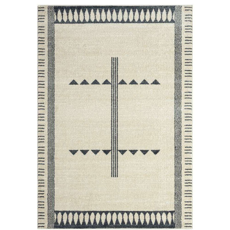 Rugs * | Tulum Cream 7.9 Ft. X 10.2 Ft. Abstract Polypropylene Area Rug By Abani