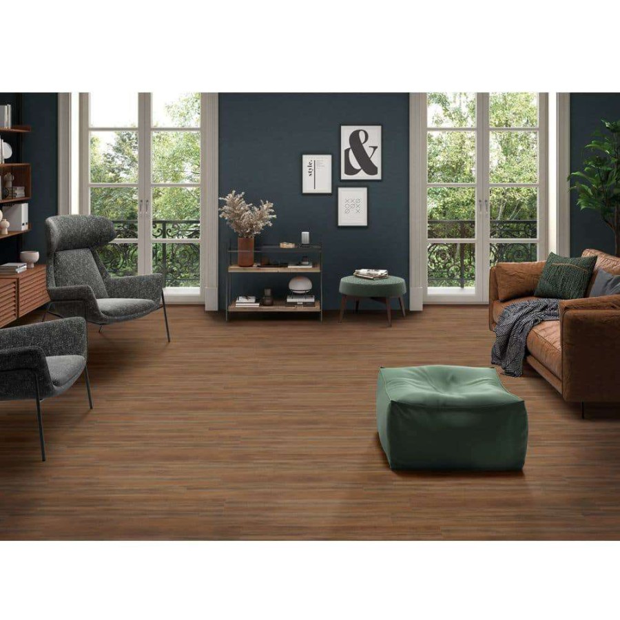 Vinyl Flooring * | Woodlett Seasoned Cherry 6 In. X 48 In. Glue Down Luxury Vinyl Plank Flooring (36 Sq. Ft./Case) By A&A Surfaces