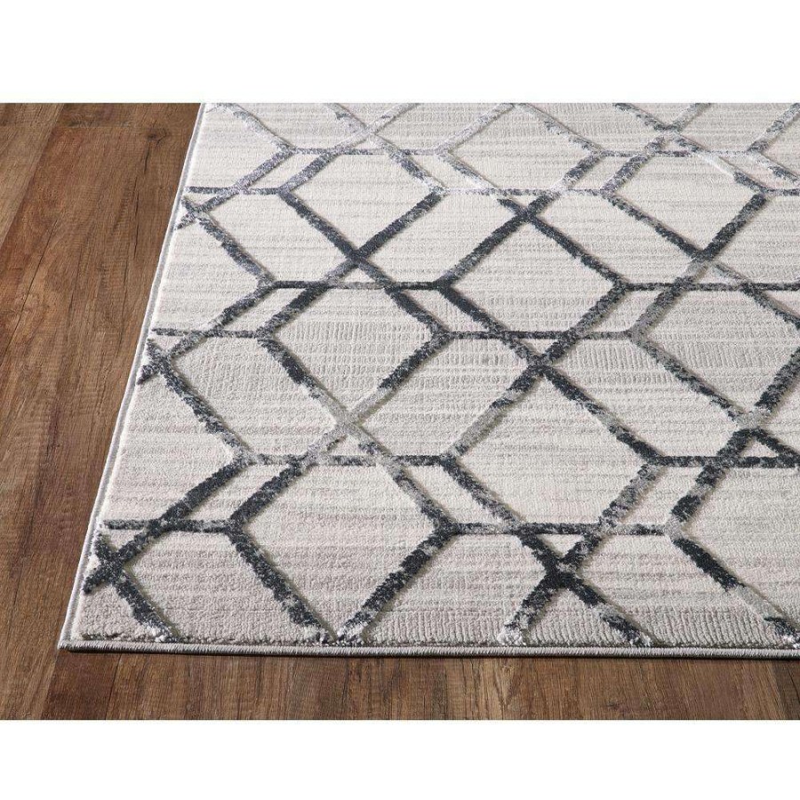 Rugs * | Nova Grey 4 Ft. X 6 Ft. Distressed Polyester Area Rug By Abani