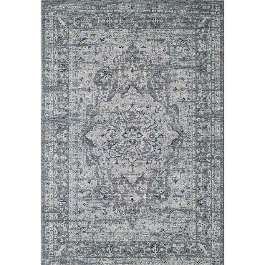 Rugs * | Troy Grey 5 Ft. 3 Ft. X 7 Ft. 6 In. Oriental Polypropylene Area Rug By Abani