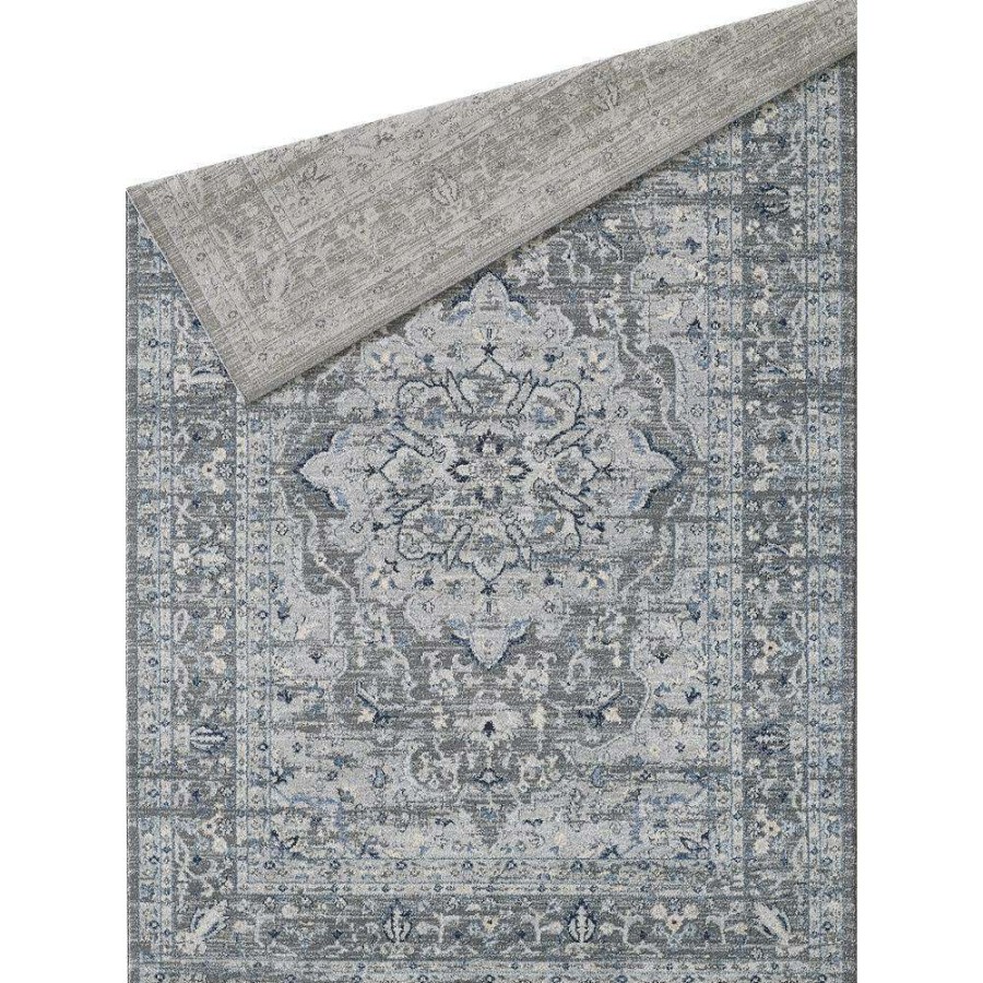 Rugs * | Troy Grey 5 Ft. 3 Ft. X 7 Ft. 6 In. Oriental Polypropylene Area Rug By Abani