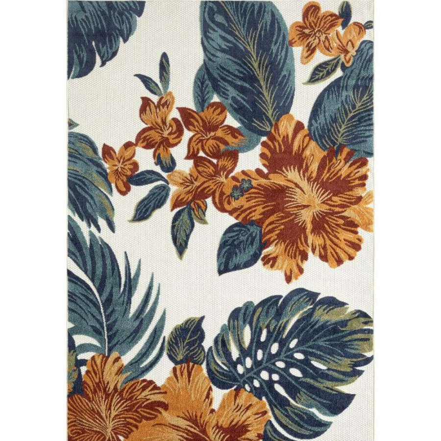 Rugs * | Hampton Beige 6 Ft. X 9 Ft. Floral Polypropylene Area Rug By Abani