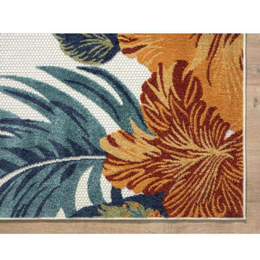 Rugs * | Hampton Beige 6 Ft. X 9 Ft. Floral Polypropylene Area Rug By Abani