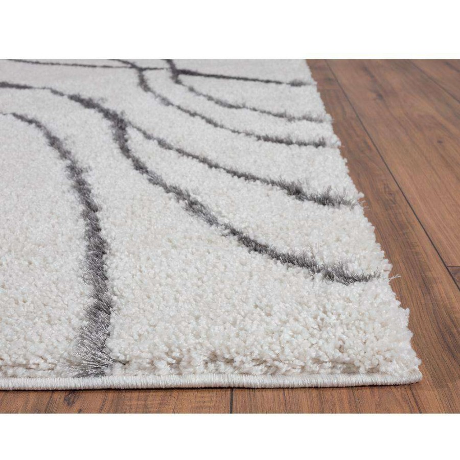 Rugs * | Abani Boston Ivory 6 Ft. X 9 Ft. Shag Polyester Area Rug