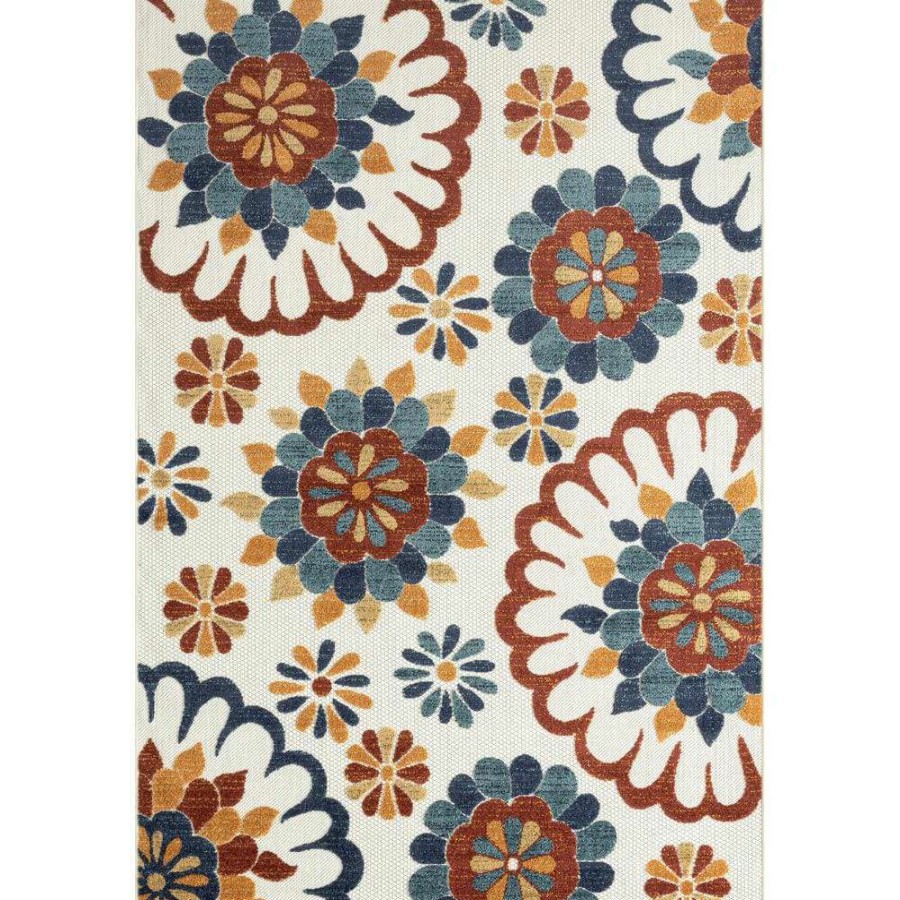 Rugs * | Hampton Beige 6 Ft. X 9 Ft. Floral Polypropylene Area Rug By Abani