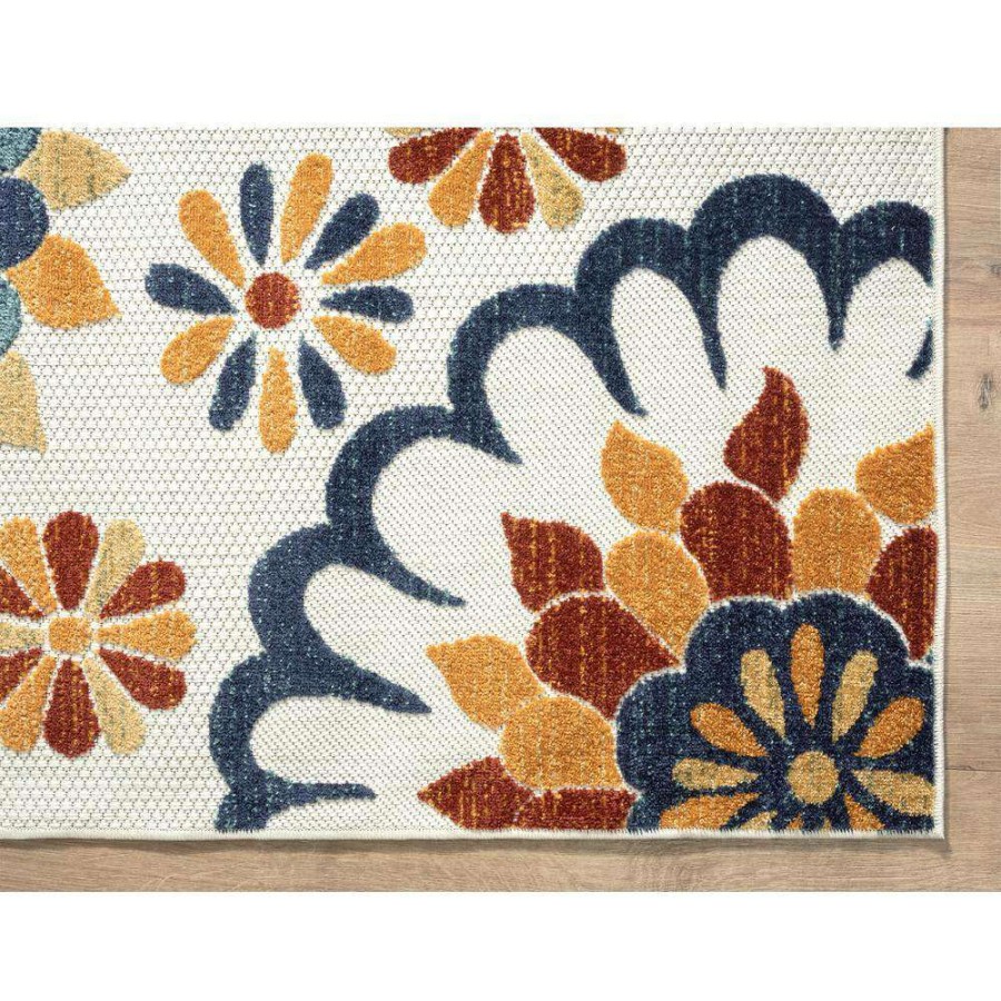 Rugs * | Hampton Beige 6 Ft. X 9 Ft. Floral Polypropylene Area Rug By Abani