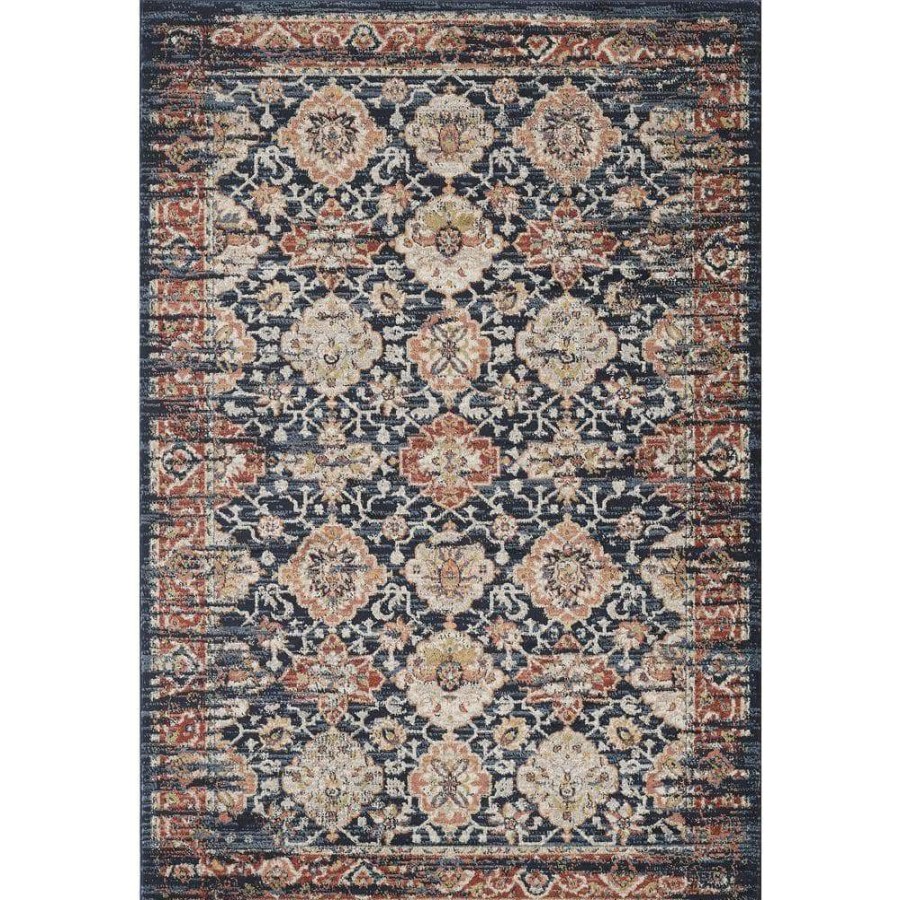 Rugs * | Babylon Navy 5 Ft. 3 In. X 7 Ft. 6 In. Oriental Polypropylene Area Rug By Abani