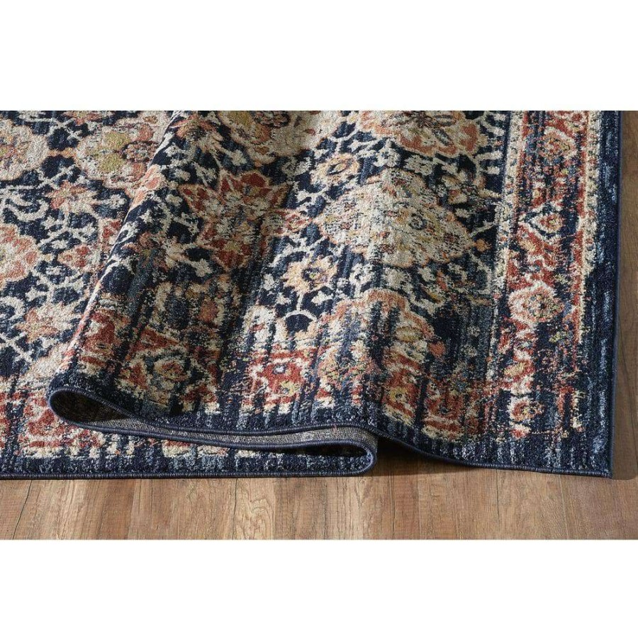 Rugs * | Babylon Navy 5 Ft. 3 In. X 7 Ft. 6 In. Oriental Polypropylene Area Rug By Abani