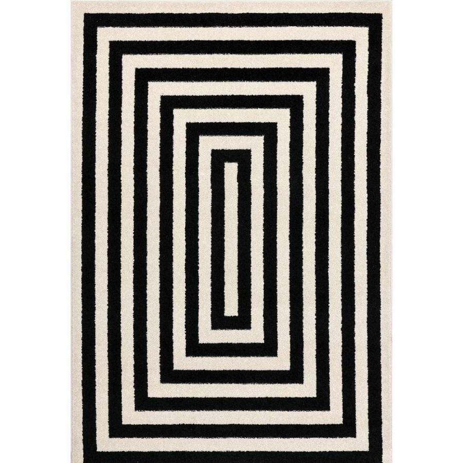 Rugs * | Casa Ivory 6 Ft. X 9 Ft. Abstract Polypropylene Area Rug By Abani