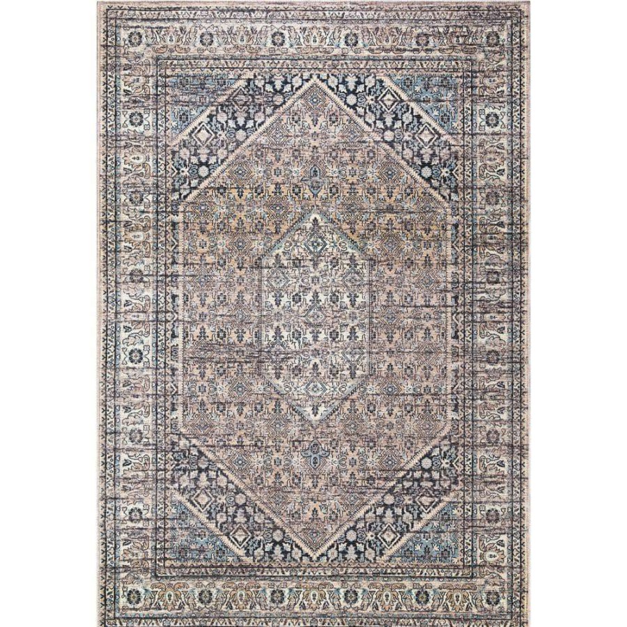 Rugs * | Abani Rugs Lola Lol170A Vintage Contemporary Creamy Gray Blue 4 Ft. X 6 Ft. Area Rug