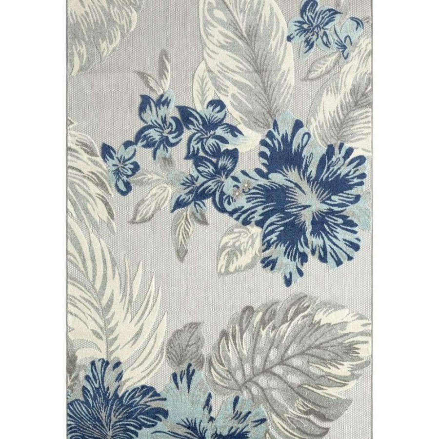 Rugs * | Hampton Grey 4 Ft. X 6 Ft. Floral Polypropylene Area Rug By Abani