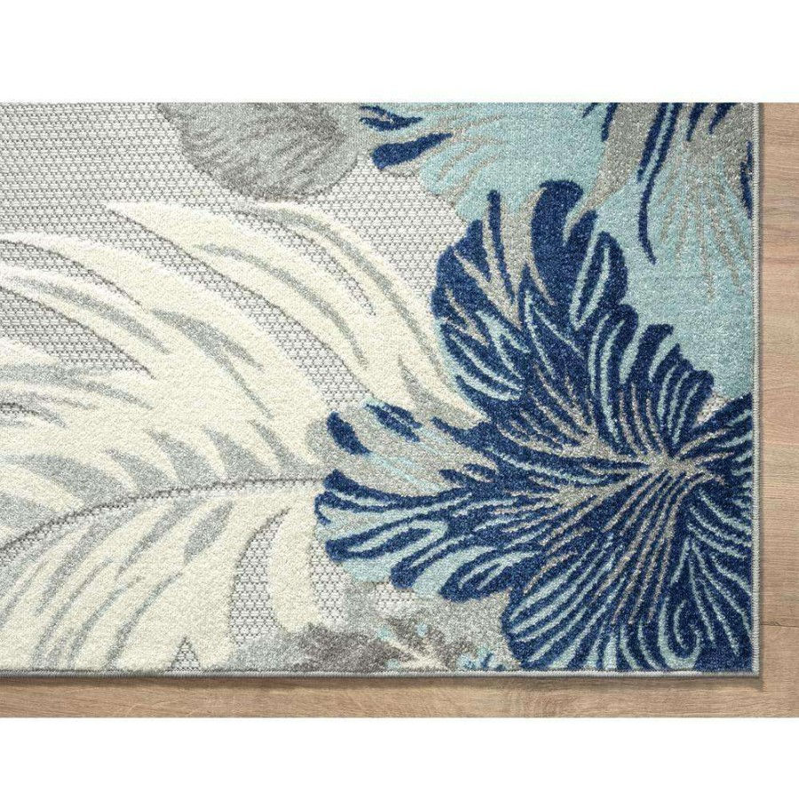 Rugs * | Hampton Grey 4 Ft. X 6 Ft. Floral Polypropylene Area Rug By Abani