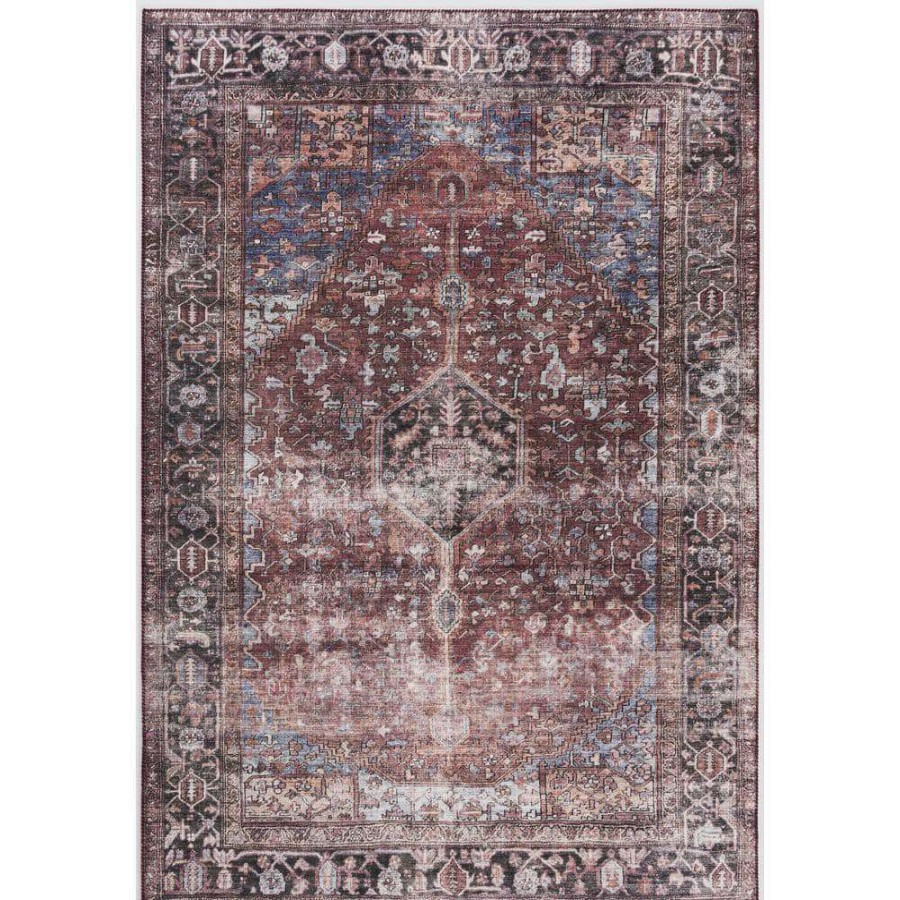 Rugs * | Paloma Red 6 Ft. X 9 Ft. Oriental Polyester Area Rug By Abani