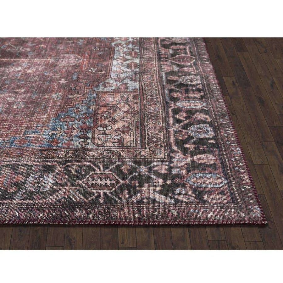 Rugs * | Paloma Red 6 Ft. X 9 Ft. Oriental Polyester Area Rug By Abani