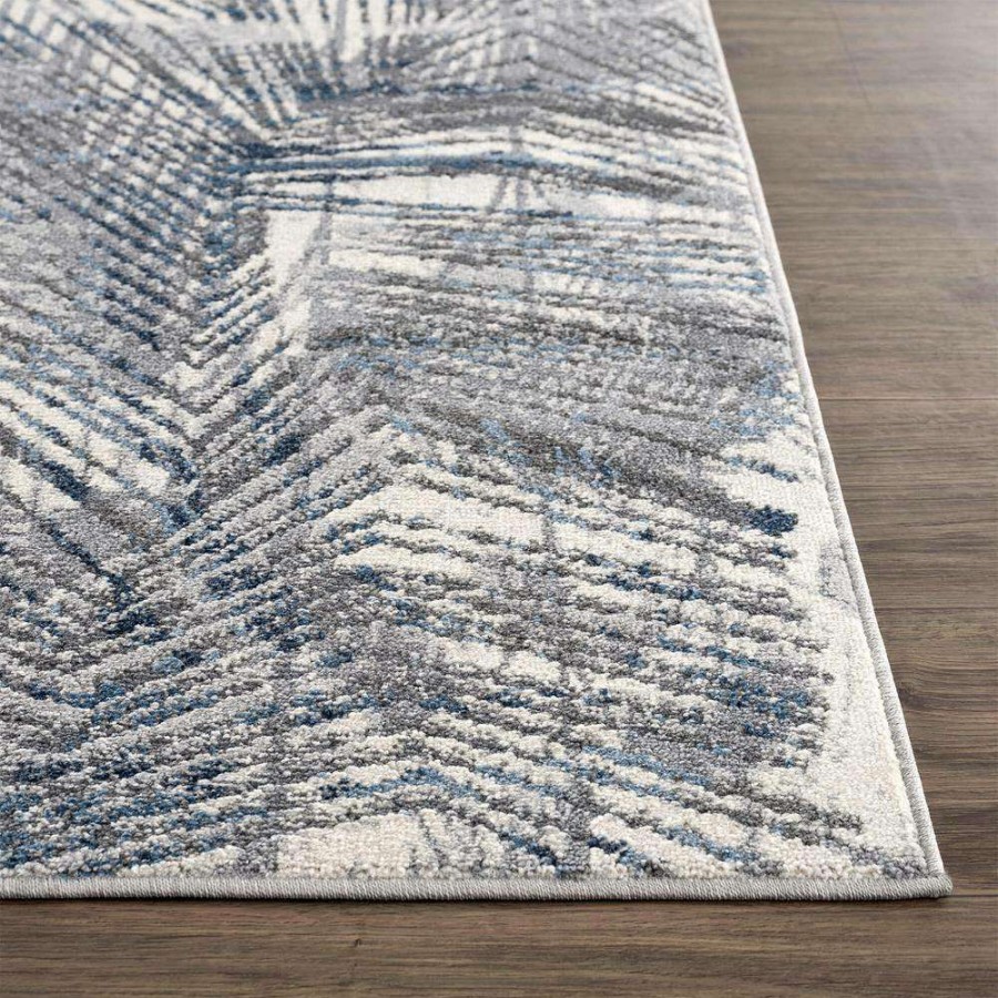 Rugs * | Abani Rugs Mist Mis130A Leaves Blue 5 Ft. 3 In. X 7 Ft. 6 In. Area Rug