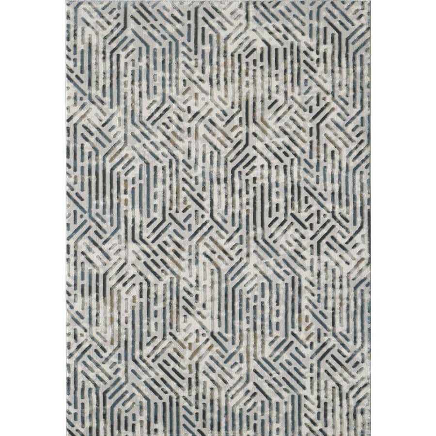 Rugs * | Vista Grey 5.3 Ft. X 7.6 Ft. Geometric Polyester Area Rug By Abani