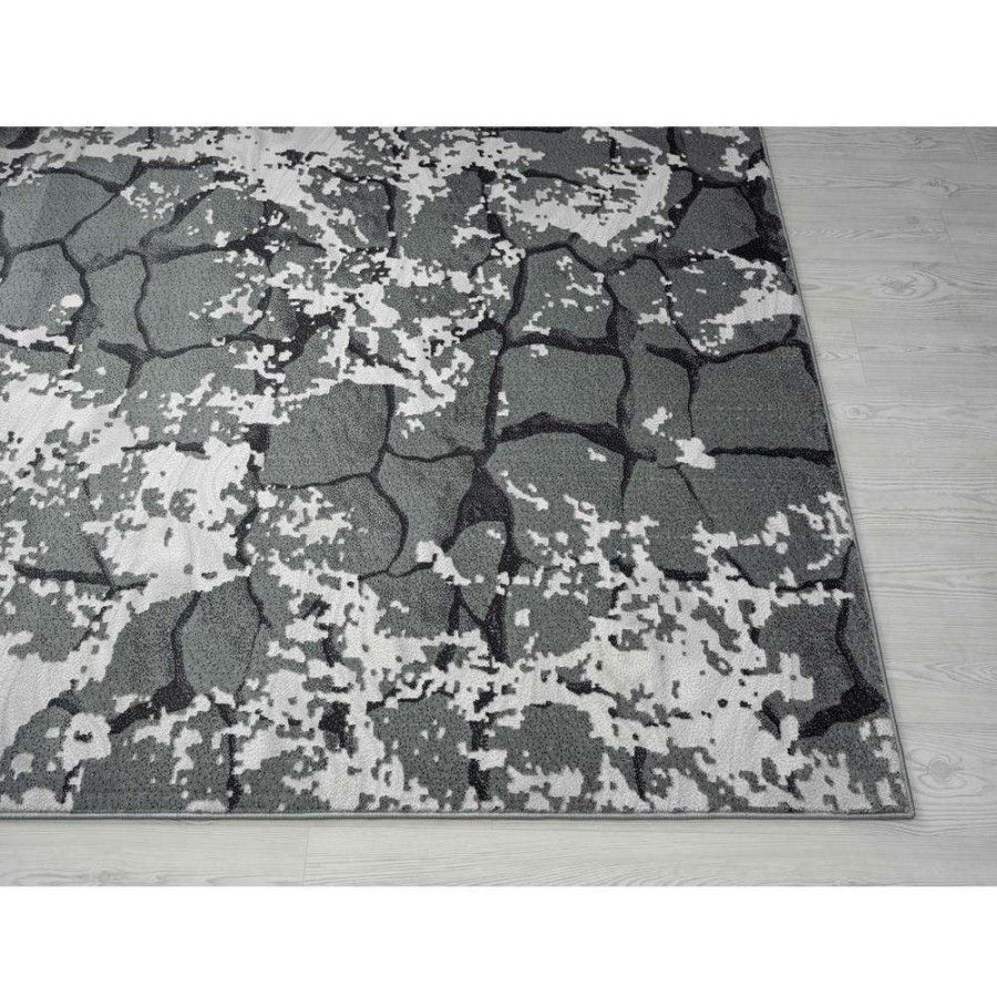 Rugs * | Nova Grey 6 Ft. X 9 Ft. Abstract Polyester Area Rug By Abani