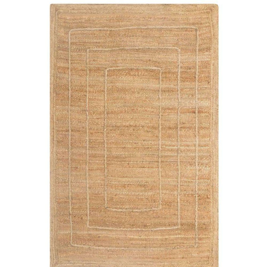 Rugs * | Jute Natural 7.9 Ft. X 10.2 Ft. Geometric Jute Area Rug By Abani