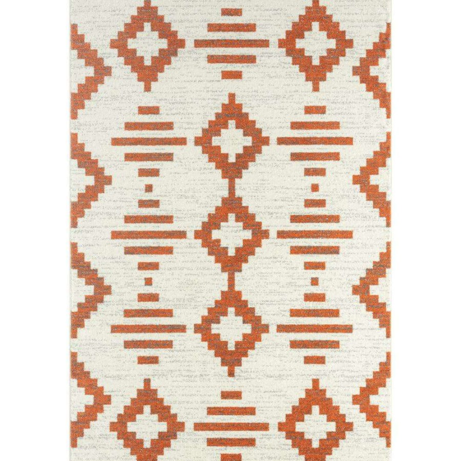 Rugs * | Casa Cream 4 Ft. X 6 Ft. Geometric Polypropylene Area Rug By Abani