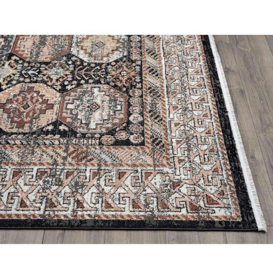 Rugs * | Azure Grey 5 Ft. 3 In. X 7 Ft. 6 In. Oriental Polyester Area Rug By Abani