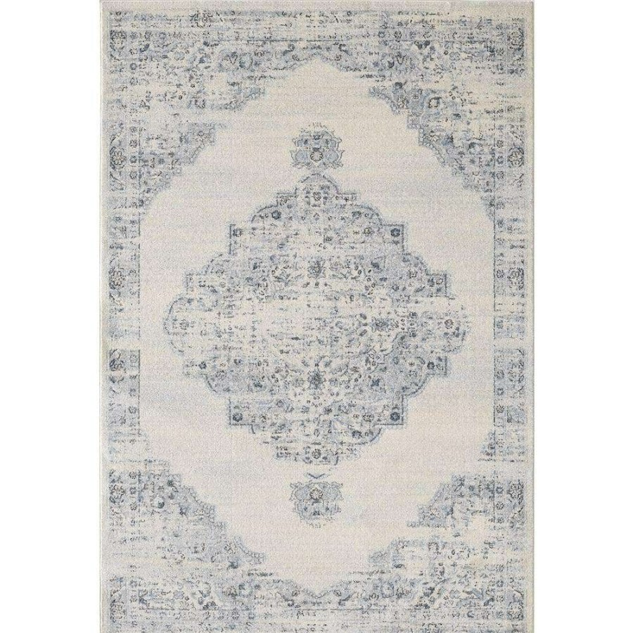 Rugs * | Troy Ivory 4 Ft. X 6 Ft. Oriental Polypropylene Area Rug By Abani