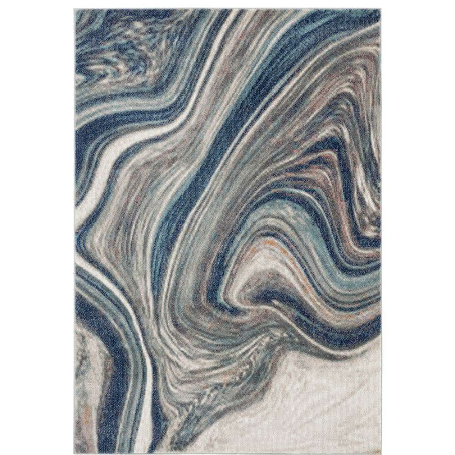 Rugs * | Porto Blue 3 Ft. X 5 Ft. Abstract Polypropylene Area Rug By Abani