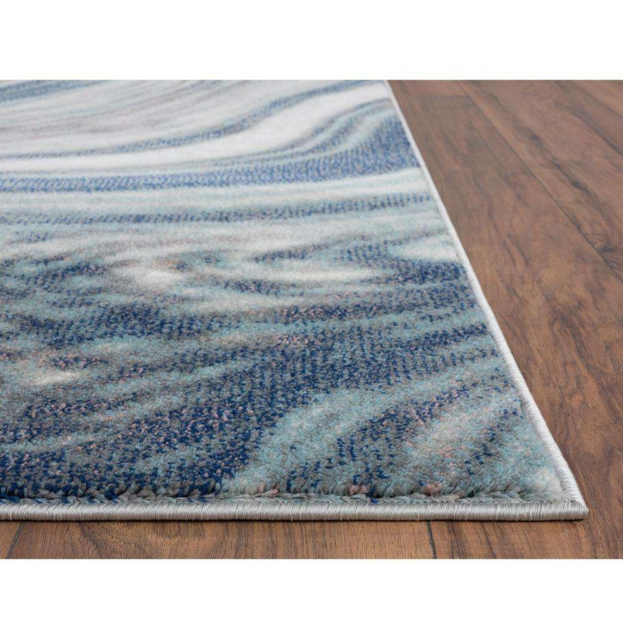 Rugs * | Porto Blue 3 Ft. X 5 Ft. Abstract Polypropylene Area Rug By Abani